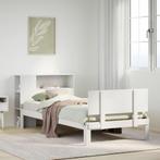 vidaXL Bed met boekenkast zonder matras grenenhout wit, Verzenden, Nieuw, Wit, Hout