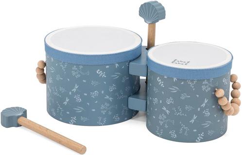 Label Label Blauw Houten Bongos LLWT-04427, Kinderen en Baby's, Speelgoed | Houten speelgoed, Nieuw, Verzenden