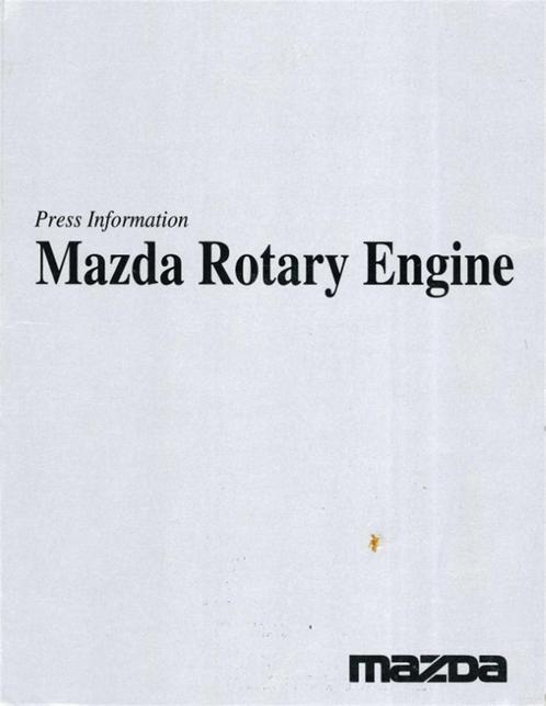 1993 MAZDA ROTARY MOTOR PERS BROCHURE, Boeken, Auto's | Folders en Tijdschriften, Mazda