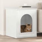 vidaXL Kattenhuis Glanzend Wit 53 x 52 x 62 cm Bewerkt hout, Dieren en Toebehoren, Katten-accessoires, Verzenden, Nieuw