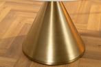 Ronde eettafel ELEGANCIA 130 cm wit marmer goud metaal met, Ophalen of Verzenden, Nieuw
