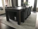 Set van 6 leren eetkamerfauteuils - met armleuning en wieltj, Huis en Inrichting, Stoelen, Overige kleuren, Nieuw, Leer, Ophalen of Verzenden
