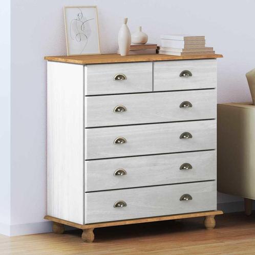 vidaXL Ladekast ASKIM Wit 91 x 40 x 95.5 cm Massief, Kinderen en Baby's, Kinderkamer | Commodes en Kasten, Nieuw, Verzenden