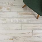 Vloertegel wandtegel vintage strandhuis 15x90 wit, Ophalen, Keramiek, Nieuw, 10 m² of meer