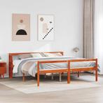 vidaXL Bedframe met hoofdeinde 2 pcs Wasbruin Massief, Verzenden, Nieuw, Bruin, Hout
