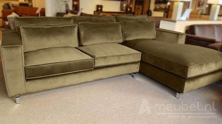 Loungebank Indijk - loungebanken - Groen, Huis en Inrichting, Banken | Sofa's en Chaises Longues, Nieuw, Stof