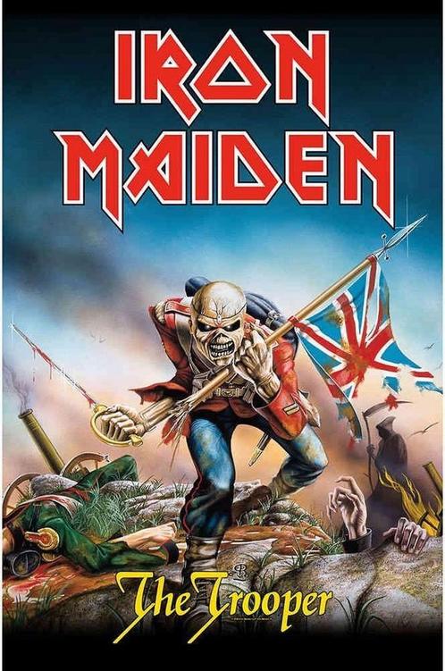 Iron Maiden The Trooper Textielposter officiële merchandise, Verzamelen, Muziek, Artiesten en Beroemdheden, Poster, Artwork of Schilderij