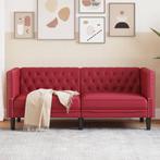 vidaXL Tweezitsbank Chesterfield-stijl kunstleer wijnrood, Huis en Inrichting, Banken | Bankstellen, Verzenden, Nieuw, Tweepersoons