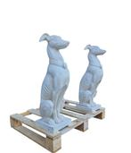 Beeld, Iron Greyhounds on Base - 66 cm - IJzer, Antiek en Kunst