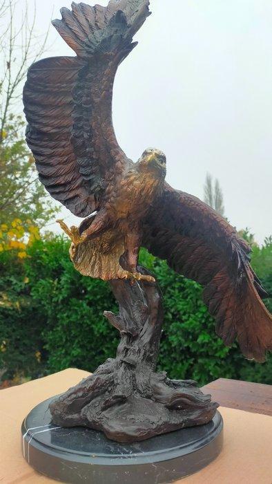 Beeld, Flying eagle - 56 cm - Brons marmer, Antiek en Kunst, Curiosa en Brocante