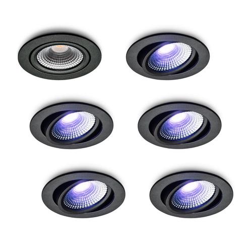 Ledisons LED-inbouwspot Vivaro zwart 5W IP54 RGBWW Zigbee, Huis en Inrichting, Lampen | Spots