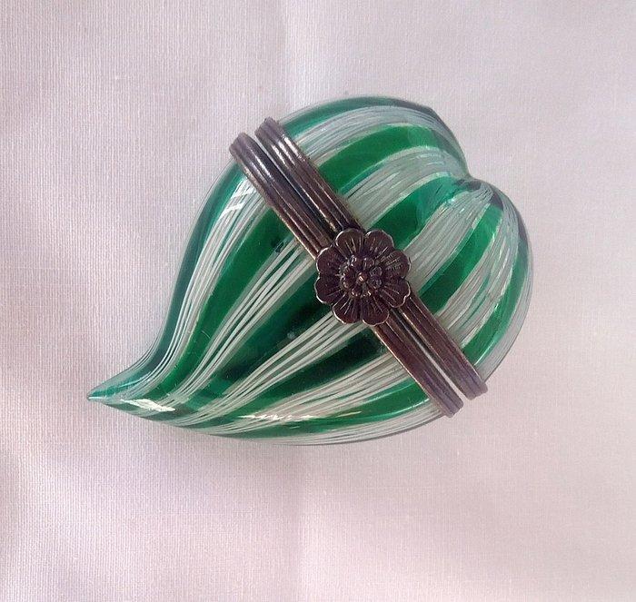 Murano Venetian Art Glass - Sieradendoos - Latticino, Antiek en Kunst, Antiek | Glas en Kristal