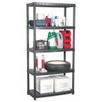 vidaXL Opbergrek 5-laags 85x40x185 cm kunststof zwart, Huis en Inrichting, Kasten | Stellingkasten, Verzenden, Nieuw