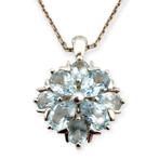 Zonder minimumprijs - Halsketting Zilver - Blauwe Topaas, Nieuw