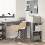 vidaXL Hoekbureau met Opslag Grijs Sonoma 140x113,5x75cm, Huis en Inrichting, Bureaus, Verzenden, Nieuw