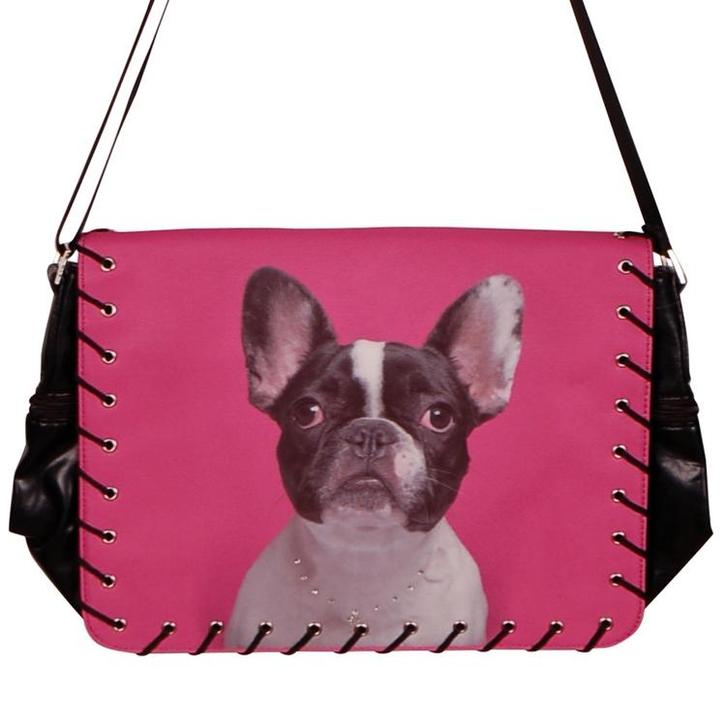 Schoudertas Franse Buldog NIEUW, Sieraden, Tassen en Uiterlijk, Tassen | Schoudertassen, Zwart, Nieuw, Ophalen of Verzenden
