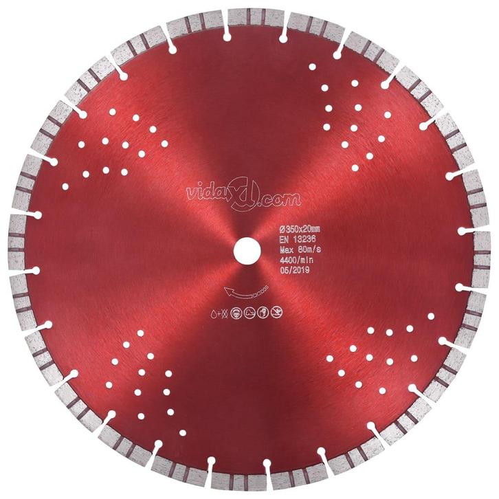 vidaXL Diamantzaagblad met turbo en gaten 350 mm staal, Doe-het-zelf en Verbouw, Gereedschap | Zaagmachines, Nieuw, Verzenden
