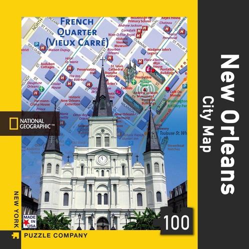 New Orleans city map Mini 100 piece jigsaw puzzle, Hobby en Vrije tijd, Denksport en Puzzels, Verzenden