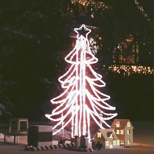 vidaXL Kerstfiguur kerstboom met warmwitte LEDs 87x87x93 cm, Diversen, Kerst, Nieuw, Verzenden