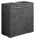 Wastafelkast Jupiter 60 x 30 x 60 cm Donker Grijs, Huis en Inrichting, Badkamer | Badkamermeubels, Verzenden, Nieuw, Wastafelkast