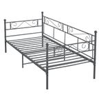 Eenpersoons slaapbank 3-zitsbank Kerava 90x200 donkergrijs, Huis en Inrichting, Verzenden, Nieuw