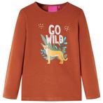 vidaXL Kindershirt met lange mouwen 128 cognackleurig, Verzenden, Nieuw