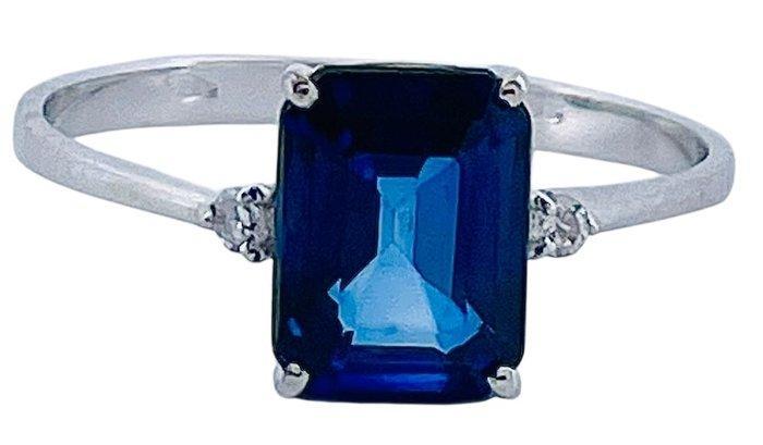 Zonder Minimumprijs - Ring - 18 karaat Witgoud Saffier -, Sieraden, Tassen en Uiterlijk, Ringen