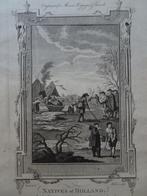 Gravure Hollands ijsplezier, kolvers schaatsers Roberts 1778, Antiek en Kunst, Kunst | Etsen en Gravures, Verzenden