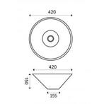 Wiesbaden Circle Waskom Rond - 42x15cm - Keramiek - Glans, Doe-het-zelf en Verbouw, Sanitair, Ophalen of Verzenden, Nieuw