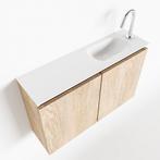 MONDIAZ TURE 80cm toiletmeubel washed oak. EDEN wastafel, Ophalen of Verzenden, Nieuw, Bad