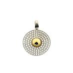 Bicolor gouden hanger met zirconia (zirconia stenen), Ophalen of Verzenden, Gebruikt, Goud, Overige merken