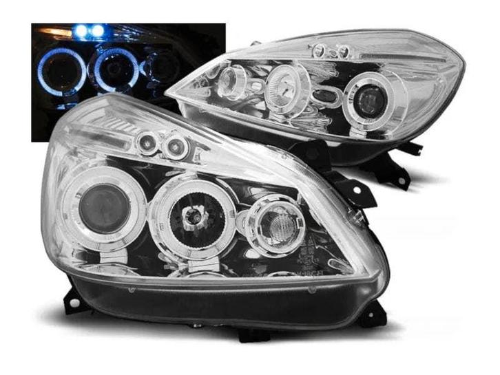 Angel Eyes koplampen Chrome geschikt voor Renault Clio 3, Auto-onderdelen, Verlichting, Nieuw, Renault, Verzenden