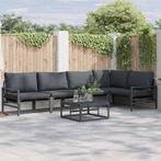 vidaXL Tuin Sofa Set 6 pcs Antraciet Staal, Tuin en Terras, Tuinsets en Loungesets, Verzenden, Nieuw
