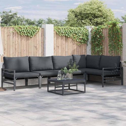 vidaXL Tuin Sofa Set 6 pcs Antraciet Staal, Tuin en Terras, Tuinsets en Loungesets, Nieuw, Verzenden