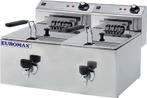 Euromax Professionele horeca friteuse dubbel 10 liter met kr, Verzenden, Nieuw in verpakking