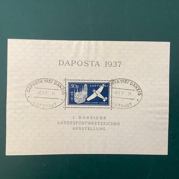 Danzig 1937 - Luchtpost blok met zeldzame plaatfout - Michel, Postzegels en Munten, Postzegels | Europa | Duitsland