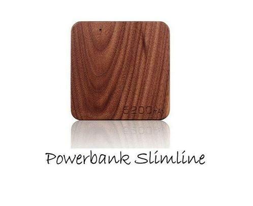 Slimline Power Bank Walnoot, Telecommunicatie, Mobiele telefoons | Batterijen en Accu's, Verzenden