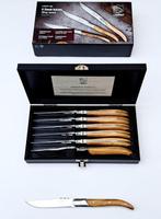 Laguiole - 6x Luxury Steak Knives - Olive Wood - style de -