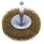 Messing Gegolfde Ronde Borstel Diameter 50 mm/ As 6 mm, Verzenden, Nieuw