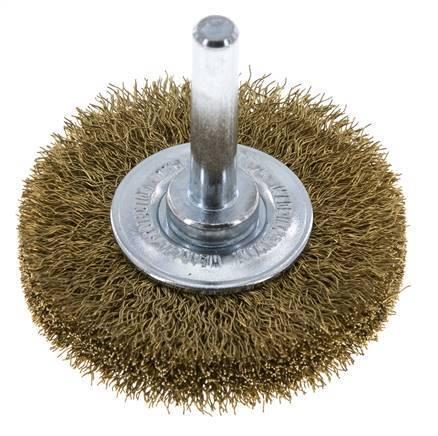 Messing Gegolfde Ronde Borstel Diameter 50 mm/ As 6 mm, Doe-het-zelf en Verbouw, Overige Doe-het-zelf en Verbouw, Nieuw, Verzenden