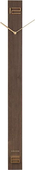 Wandklok Discreet Long - Donker Hout - 90x7,7cm, Ophalen of Verzenden, Zo goed als nieuw