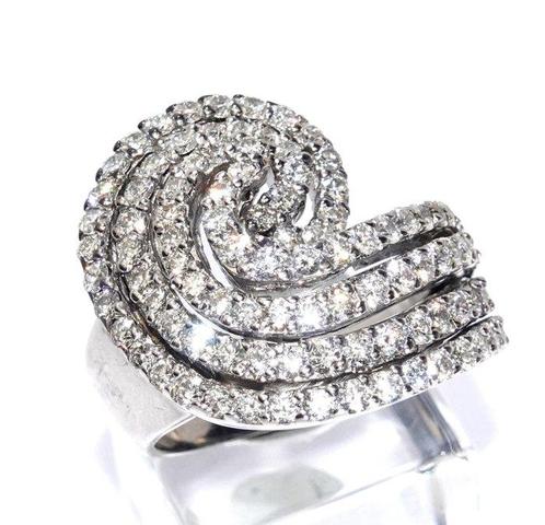 Ring - 18 karaat Witgoud - 3.95ct. tw. Diamant (Natuurlijk), Sieraden, Tassen en Uiterlijk, Ringen