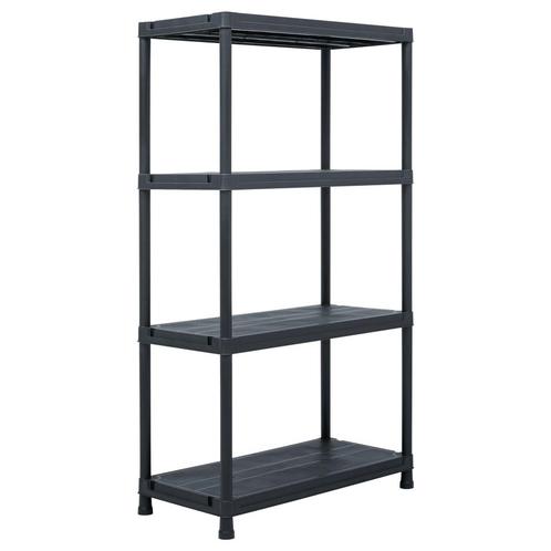 vidaXL Opbergrek 100 kg 60x30x138 cm kunststof zwart, Huis en Inrichting, Kasten | Stellingkasten, Nieuw, Verzenden