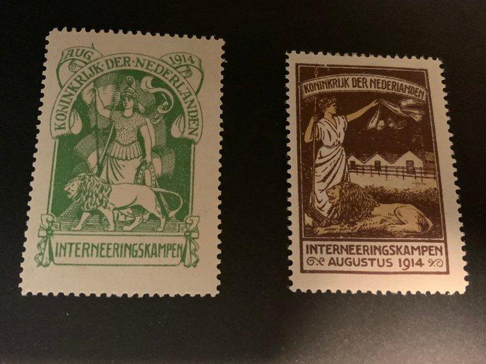Nederland 1916 - Interneringszegels (IN) ongebruikt met, Postzegels en Munten, Postzegels | Nederland