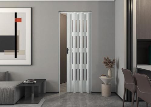 Balci Yara vouwdeur met glas in kleur wit essen 87x214 cm, Doe-het-zelf en Verbouw, Deuren en Horren, Vouwdeur, Nieuw, Glas, Kunststof