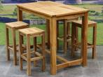Barset Grade A teakhout 135x80xH105 cm 5-delig, Tuin en Terras, Ophalen of Verzenden, Nieuw, Teakhout
