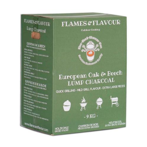 Flames & Flavour Eiken&Beuken Houtskool 9kg v Big Green Egg, Tuin en Terras, Houtskoolbarbecues, Nieuw, Verzenden