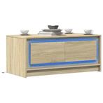 vidaXL Salontafel met LED-verlichting bewerkt hout sonoma, Verzenden, Nieuw, Overige houtsoorten