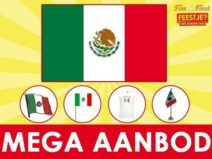 Mexico vlaggen - Mexicaanse vlaggen binnen 24 uur geleverd, Diversen, Vlaggen en Wimpels, Nieuw, Ophalen of Verzenden