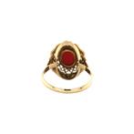 Gouden ring met bloedkoraal 14 krt, Sieraden, Tassen en Uiterlijk, Ringen, Nieuw, Ophalen of Verzenden